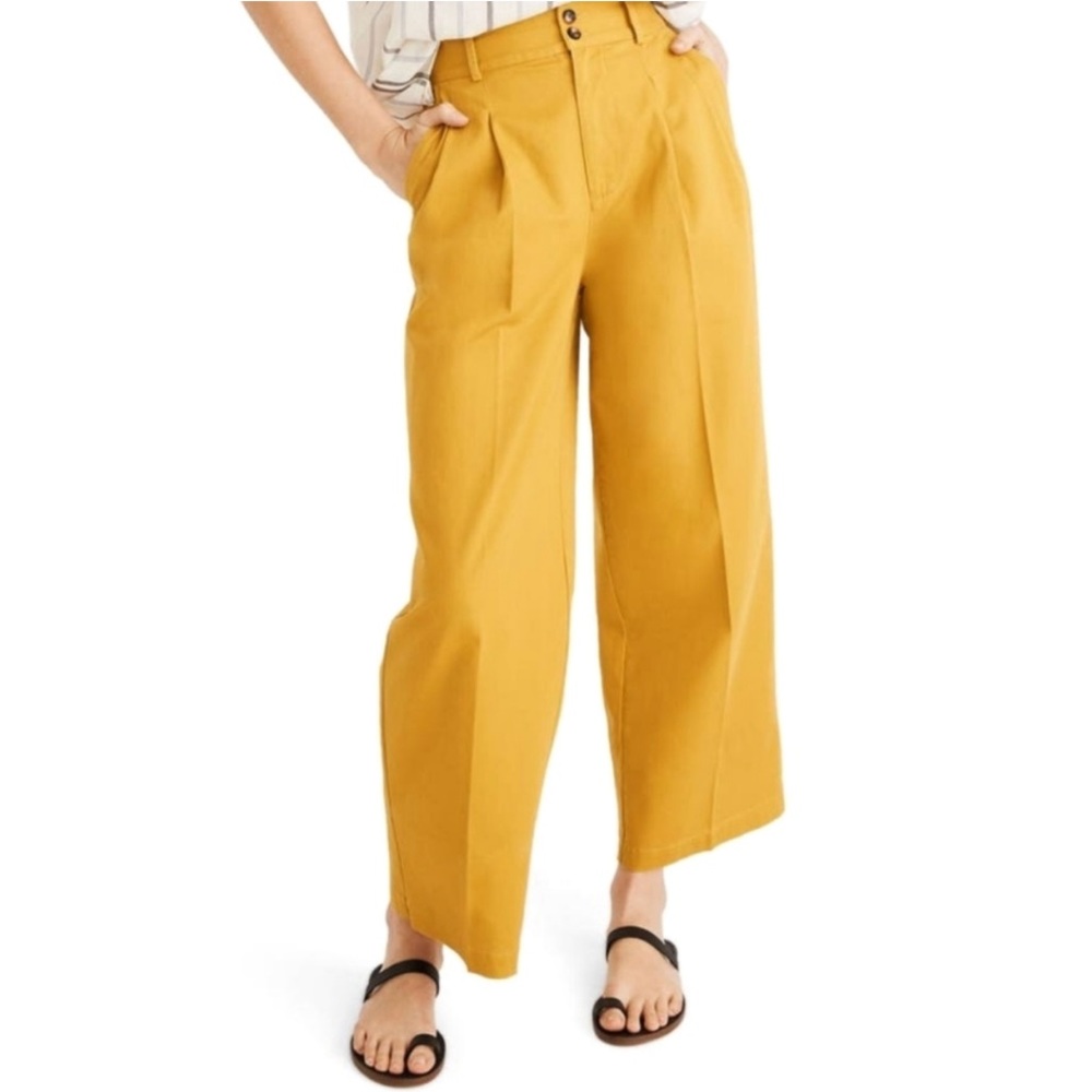 Madewell high waisted crop wide leg pants golden meadow yellow size 6